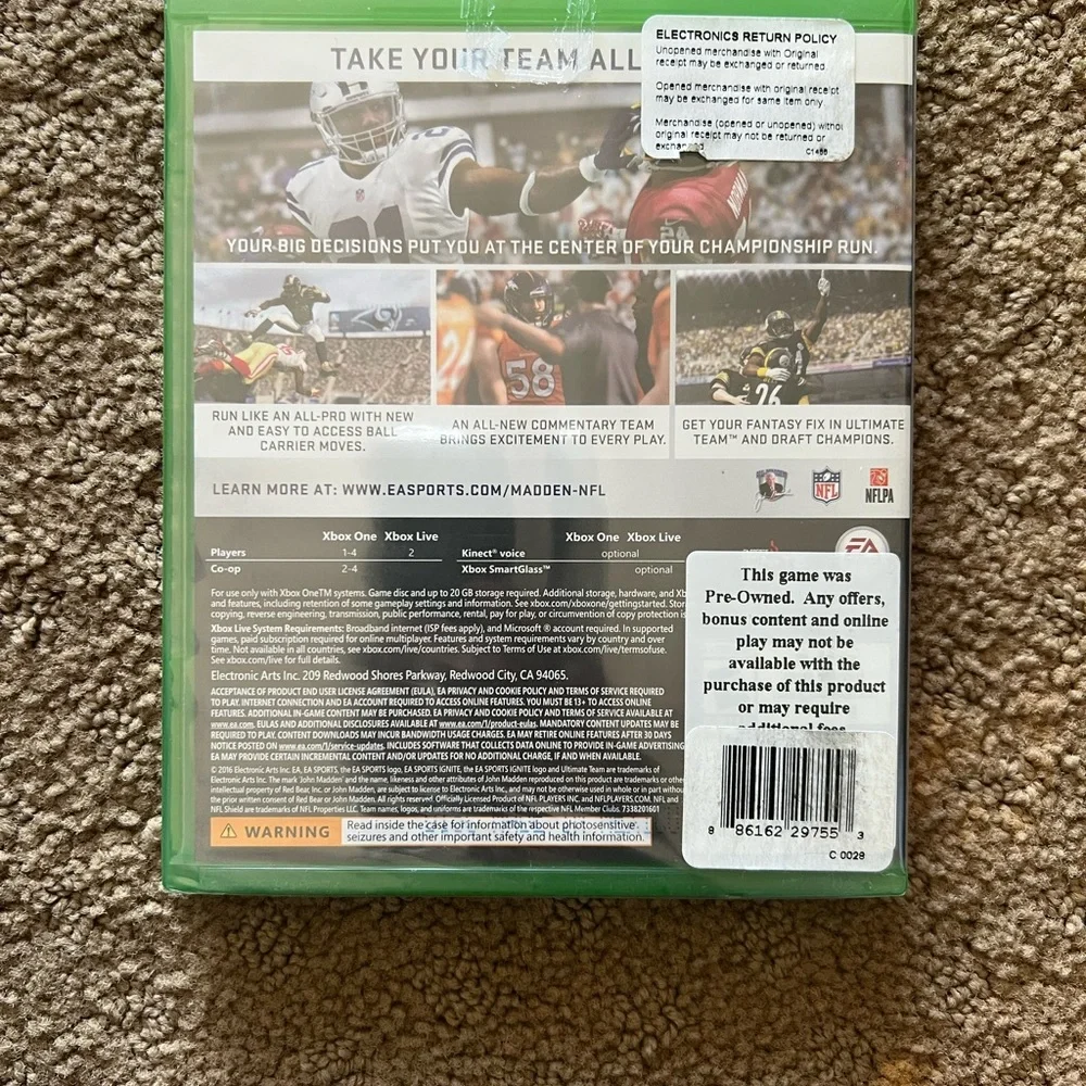 Madden NFL 17 (Microsoft Xbox One, 2016)